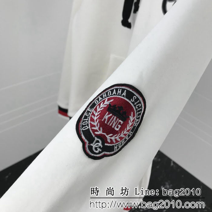DＧ杜嘉班納 2018SS秋冬新款 復古拼色螺紋 純棉連帽衛衣 情侶款 ydi1126